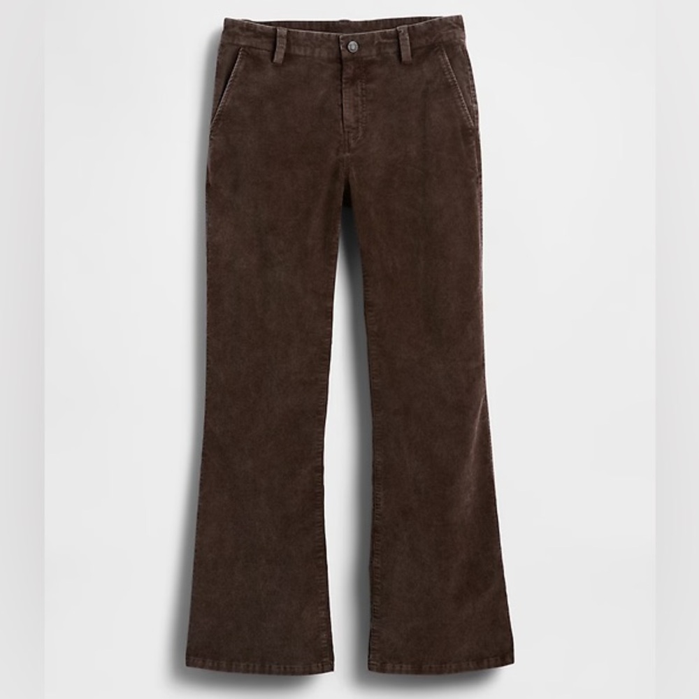 GAP Mid Rise Corduroy Flare Pants Terra Brown Size 4 NWT